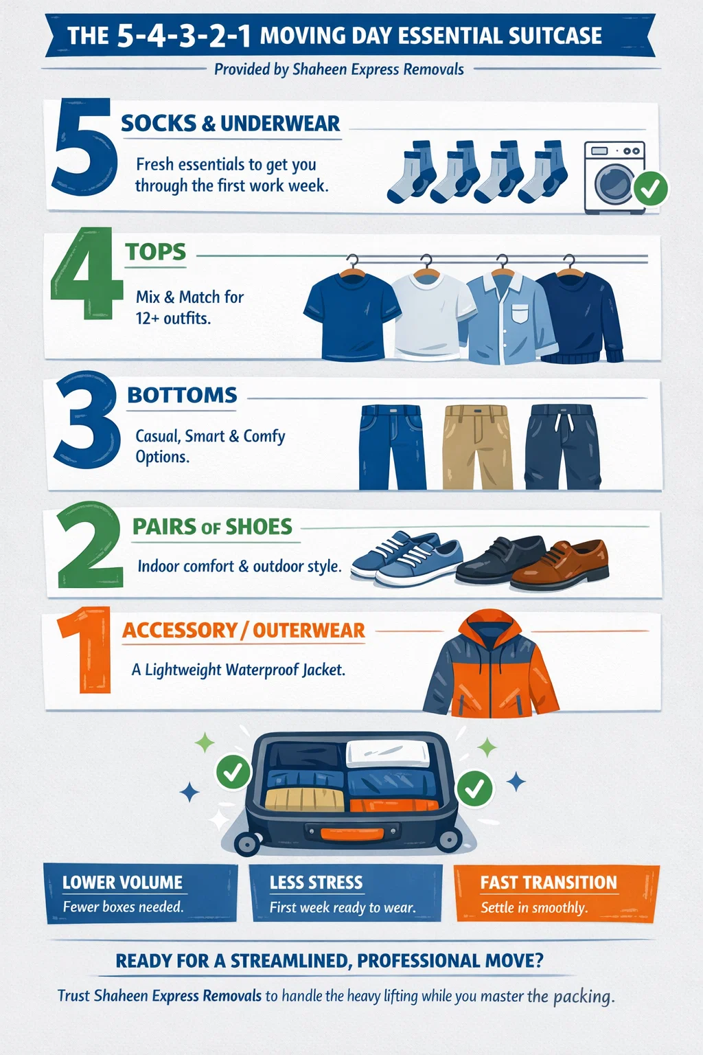 What is the 5 4 3 2 1 Rule Packing Infographics